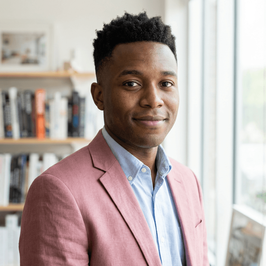 James Okoro in a retail store