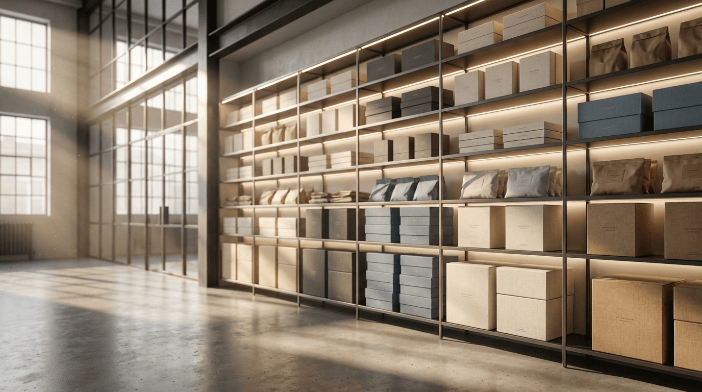 Warehouse inventory stock being scanned